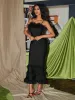 Evolet Feather Tiered Bandage Dress sold by Mew Mews