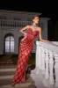 Angelo Sequin Embellished Mesh Maxi Dress sold by Mew Mews
