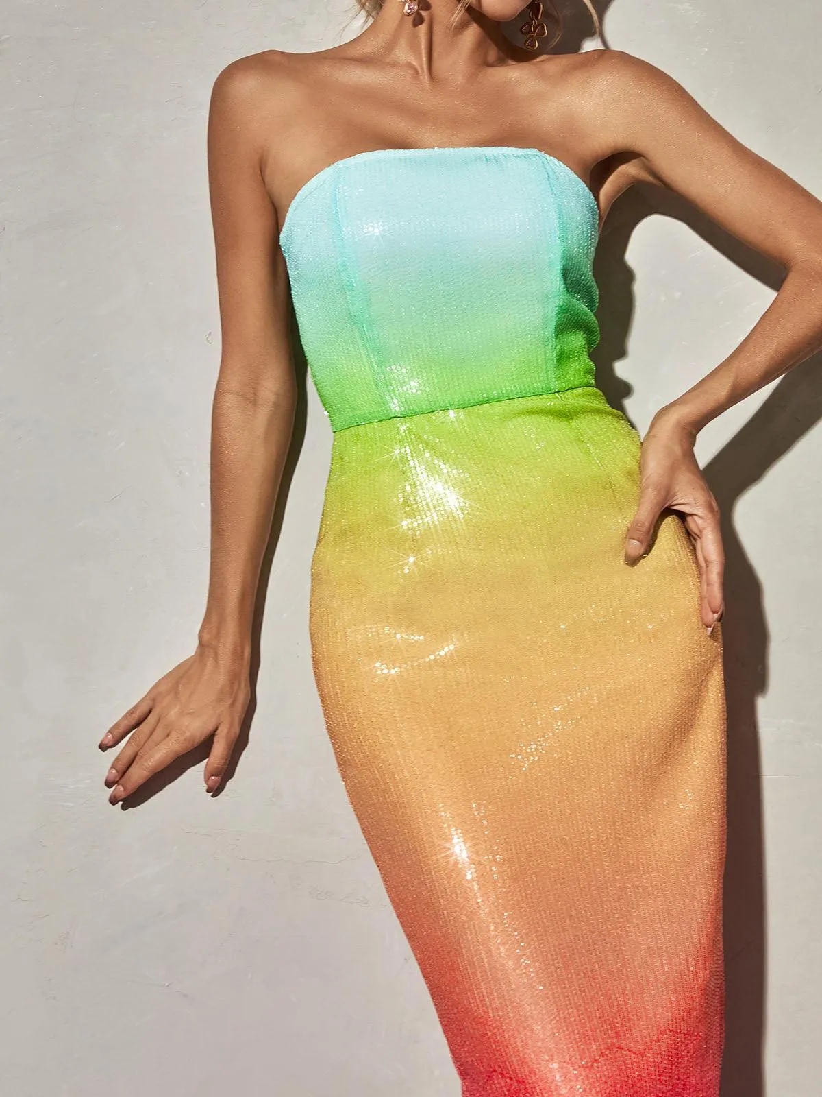 Shanti Strapless Sequin Ombre Maxi Dress sold by Mew Mews product image thumbnail 5