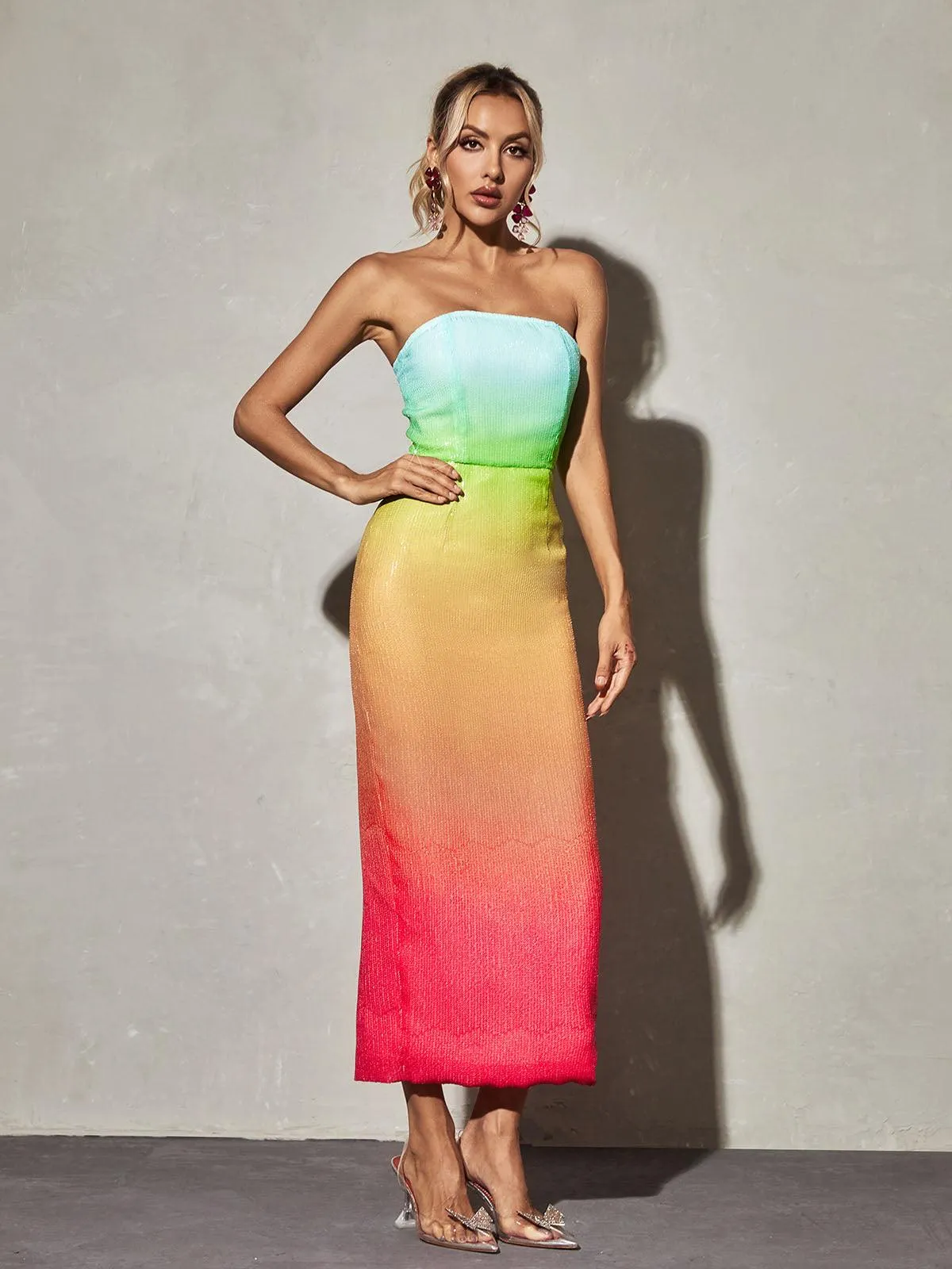 Shanti Strapless Sequin Ombre Maxi Dress sold by Mew Mews product image thumbnail 3