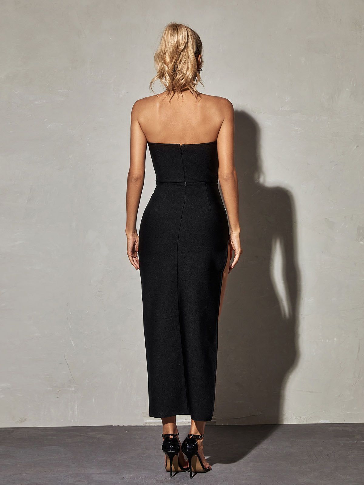 Didi Strapless Crystal Split Bandage Dress sold by Mew Mews product image thumbnail 6