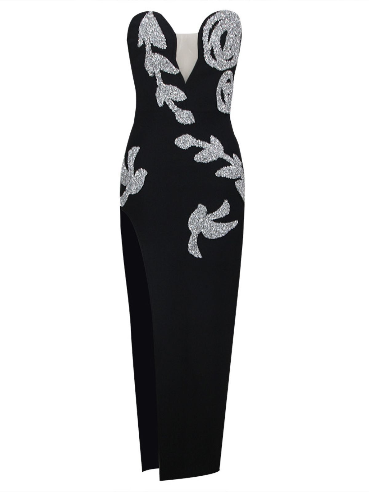 Didi Strapless Crystal Split Bandage Dress sold by Mew Mews product image thumbnail 7