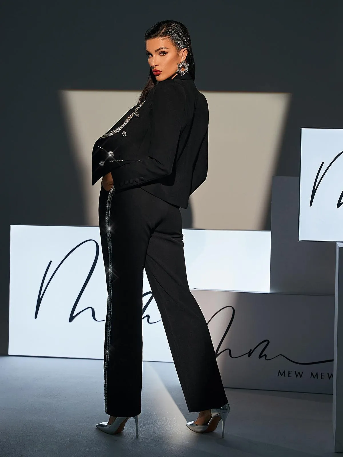 Townes Rhinestone Embellished Blazer Set sold by Mew Mews product image thumbnail 5