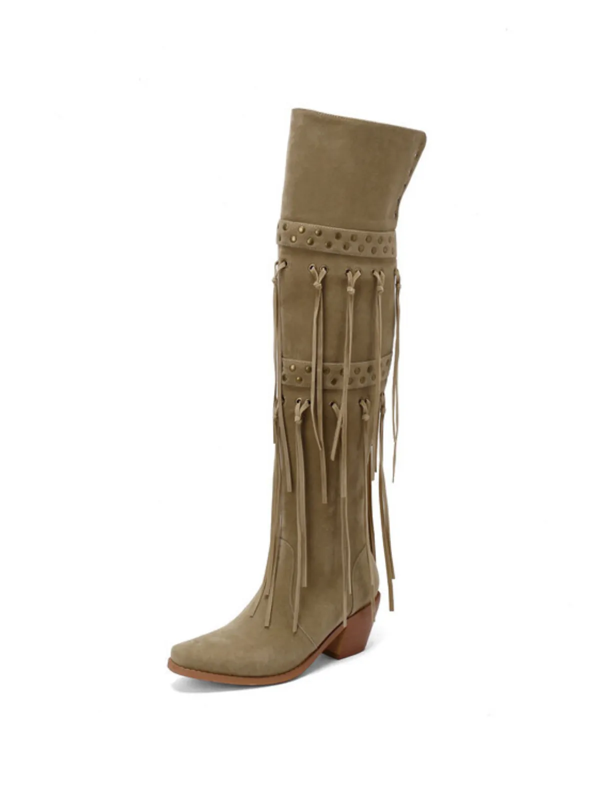 Galen Fringe Suede Cowboy Boots sold by Mew Mews product image thumbnail 4