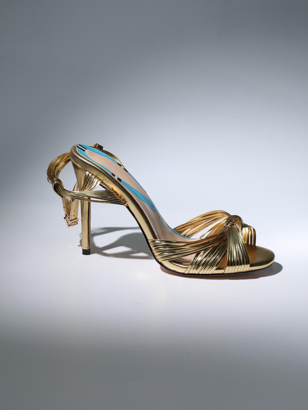 Ruth Strappy Heel Sandals In Gold sold by Mew Mews product image thumbnail 5