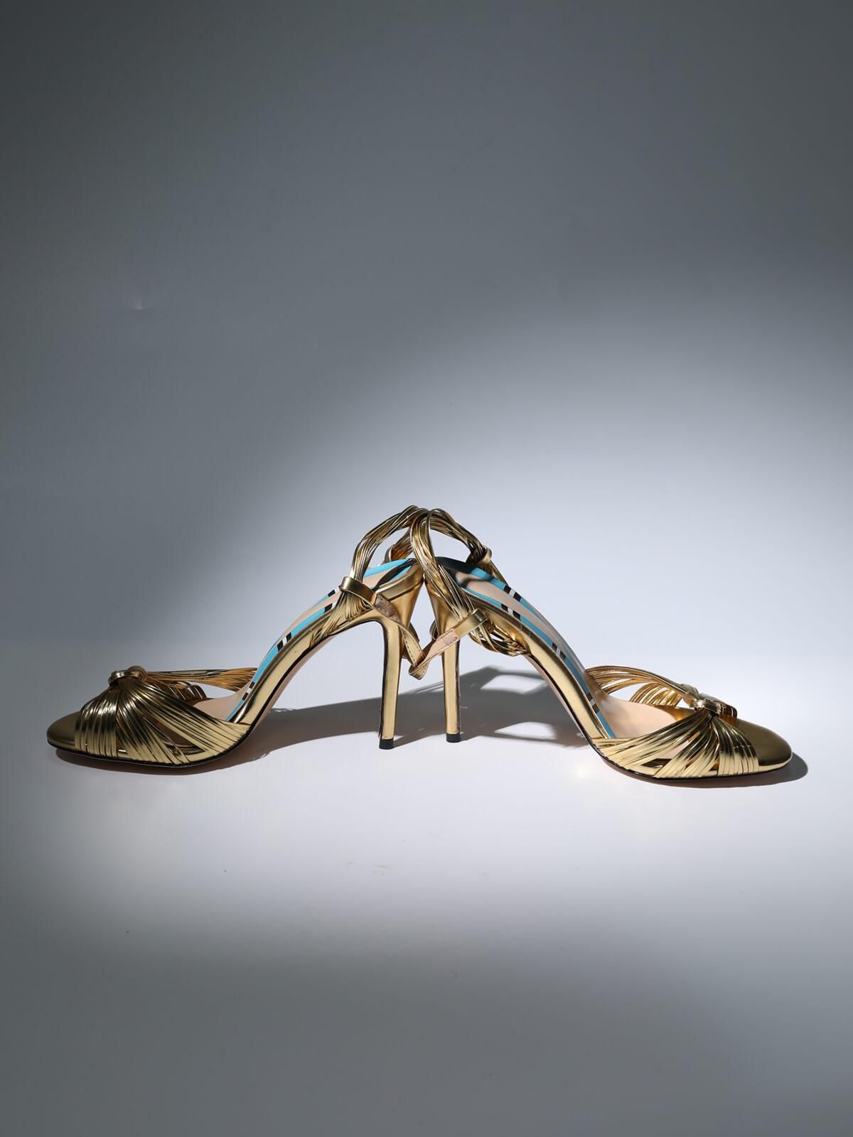 Ruth Strappy Heel Sandals In Gold sold by Mew Mews product image thumbnail 3