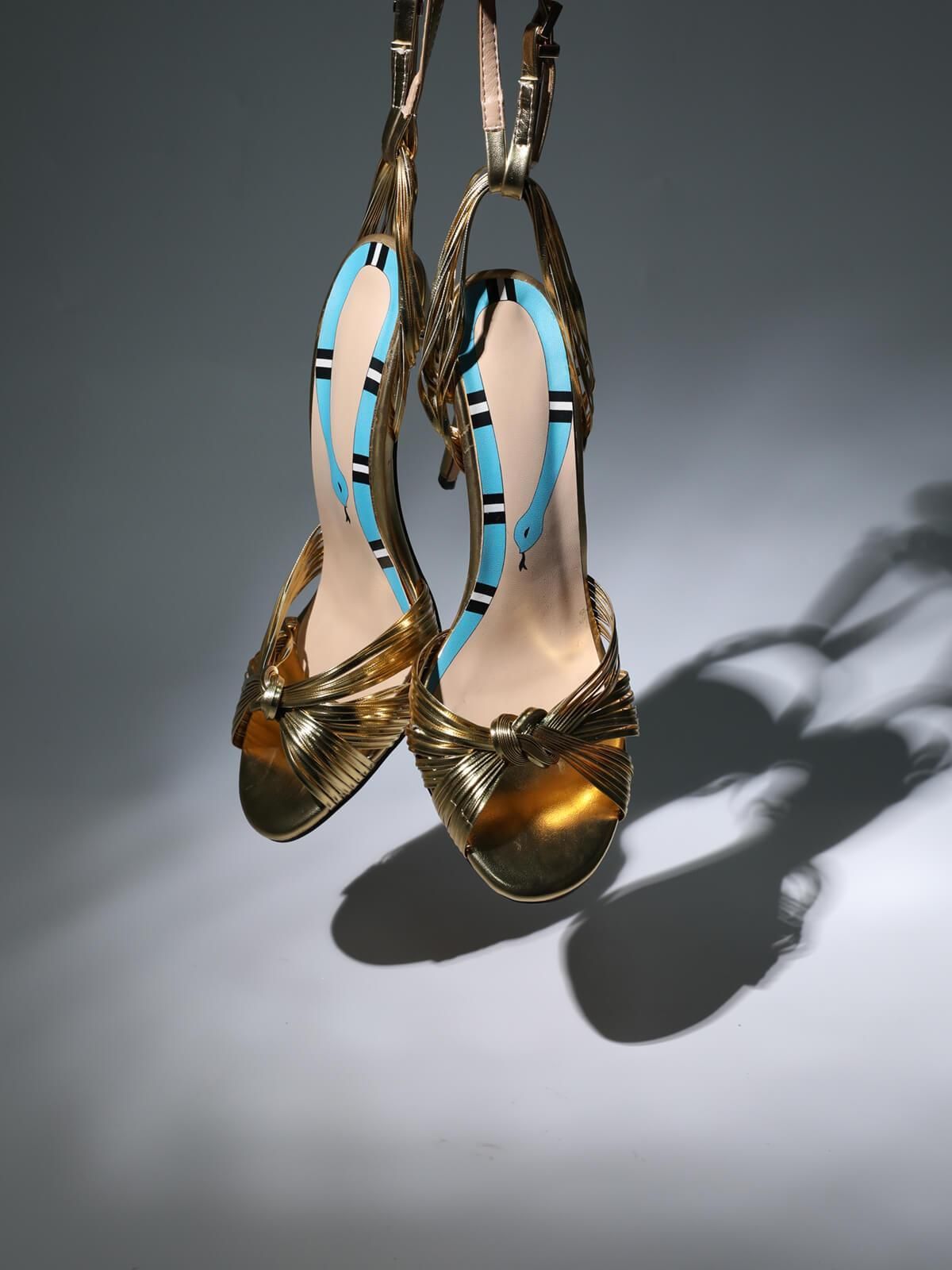 Ruth Strappy Heel Sandals In Gold sold by Mew Mews product image thumbnail 4