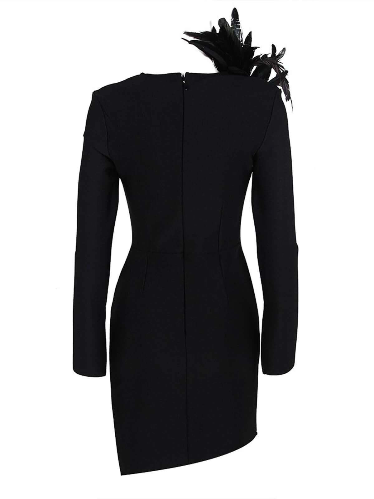 Nerissa Plunge Feather Bandage Dress sold by Mew Mews product image thumbnail 8