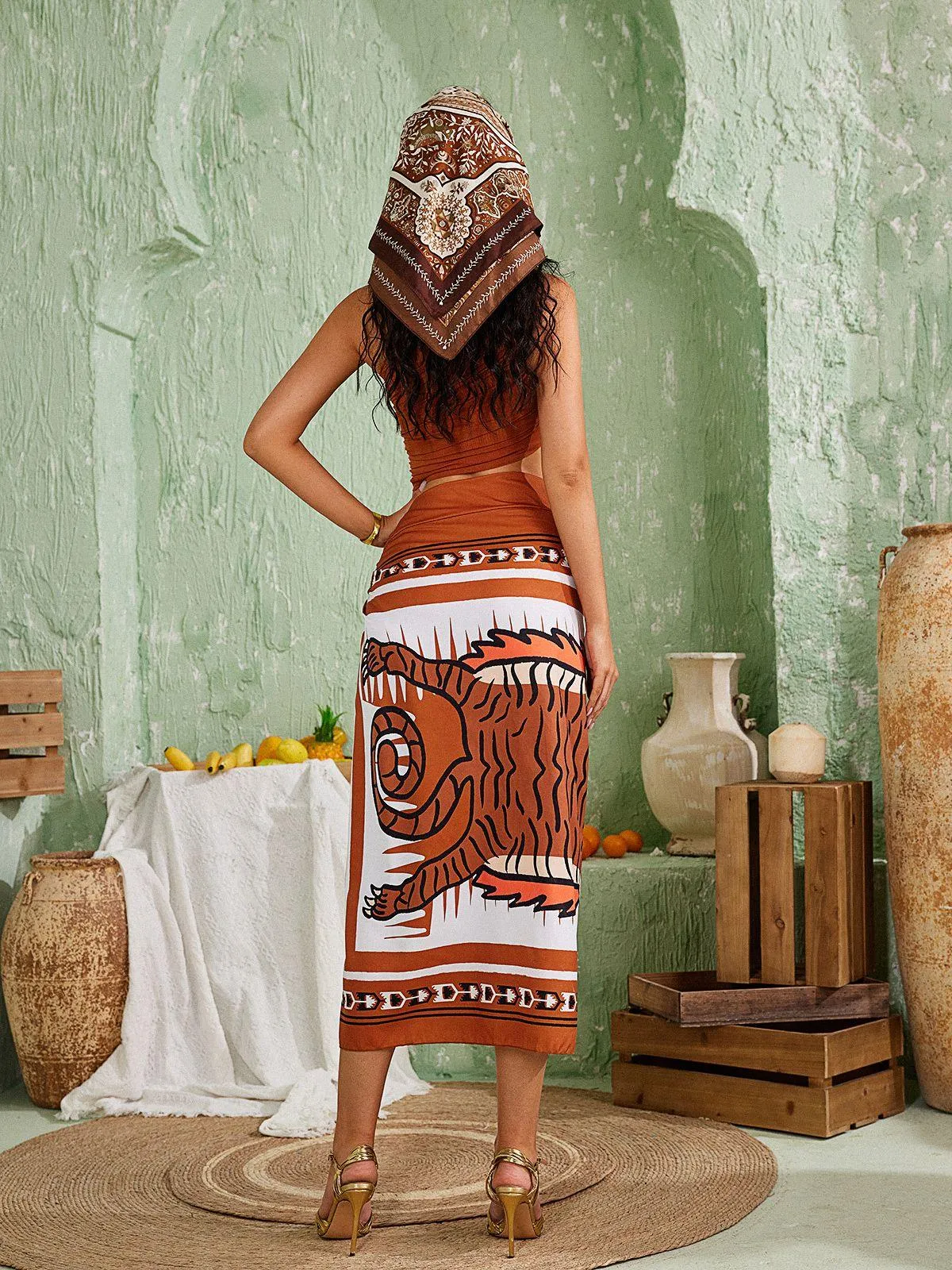 Alvira One Shoulder Bikini Three Piece Set sold by Mew Mews product image thumbnail 5