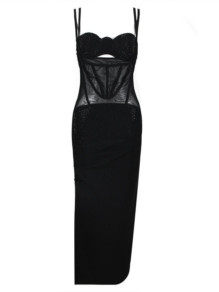 Peppa Rhinestone Mesh Bandage Dress sold by Mew Mews product image thumbnail 7