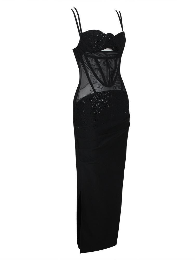 Peppa Rhinestone Mesh Bandage Dress sold by Mew Mews product image thumbnail 8