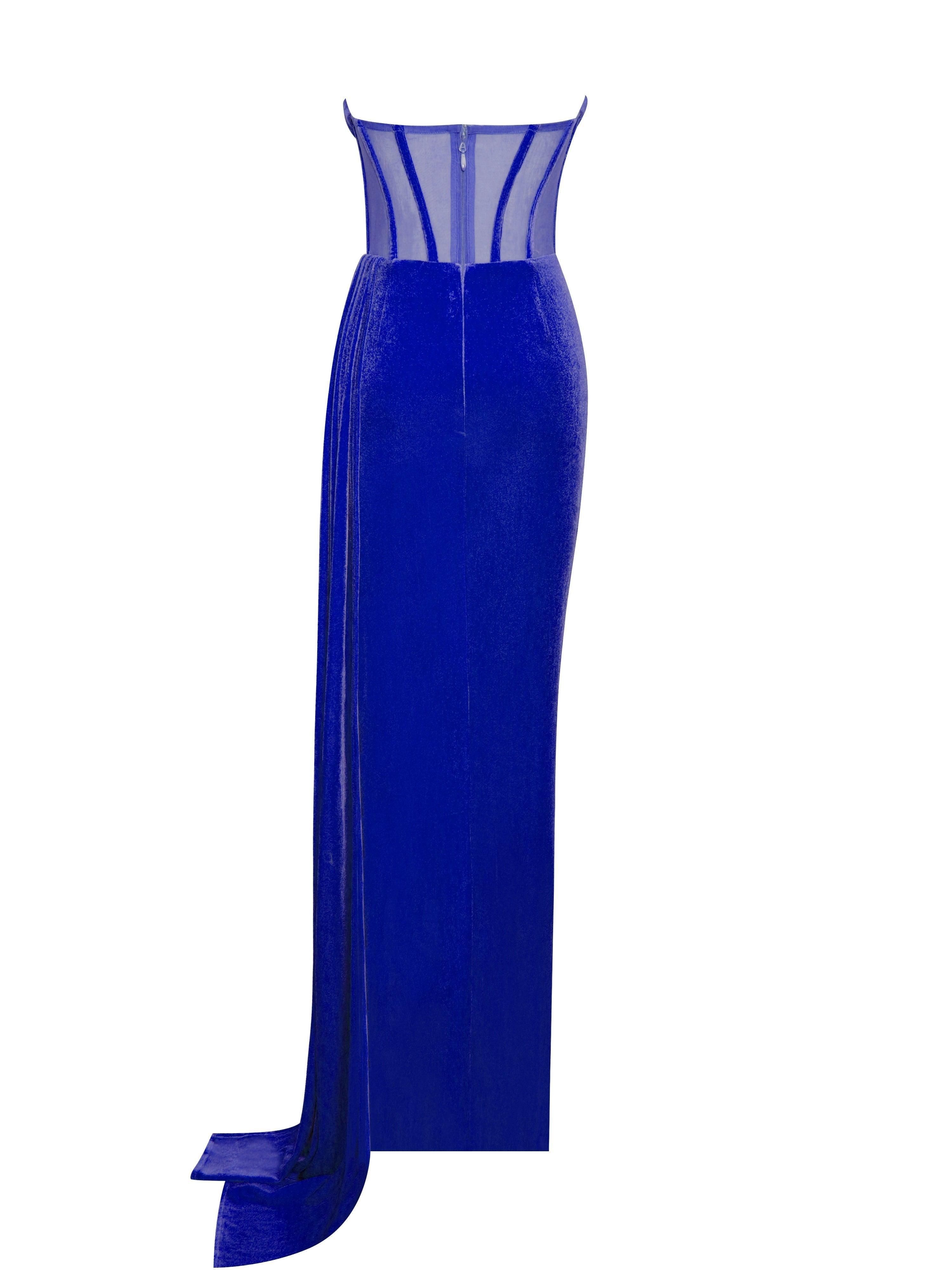 Leilani Corset Split Maxi Dress In Royal Blue sold by Mew Mews product image thumbnail 8