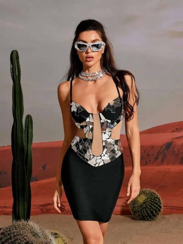 Penrose Acrylic Bandage Mini Dress sold by Mew Mews