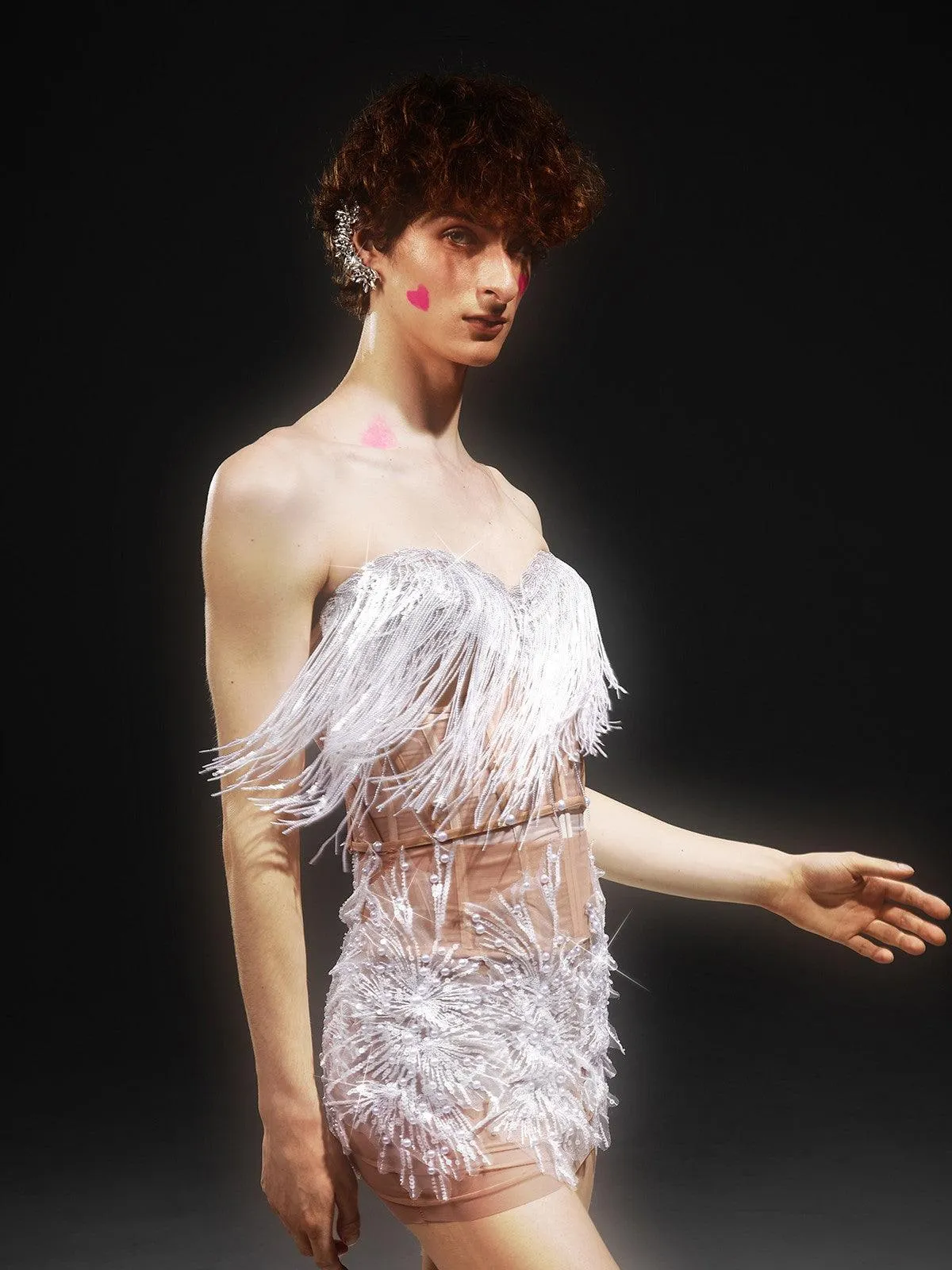 Gadiel Strapless Sequin Corset Mesh Dress sold by Mew Mews product image thumbnail 4