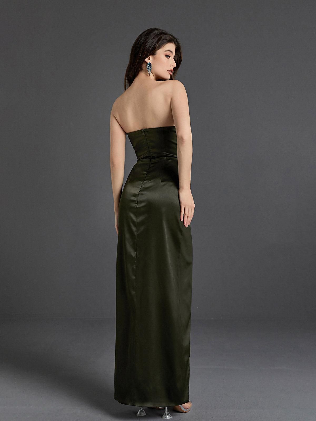Auden Strapless Satin Split Maxi Dress sold by Mew Mews product image thumbnail 6