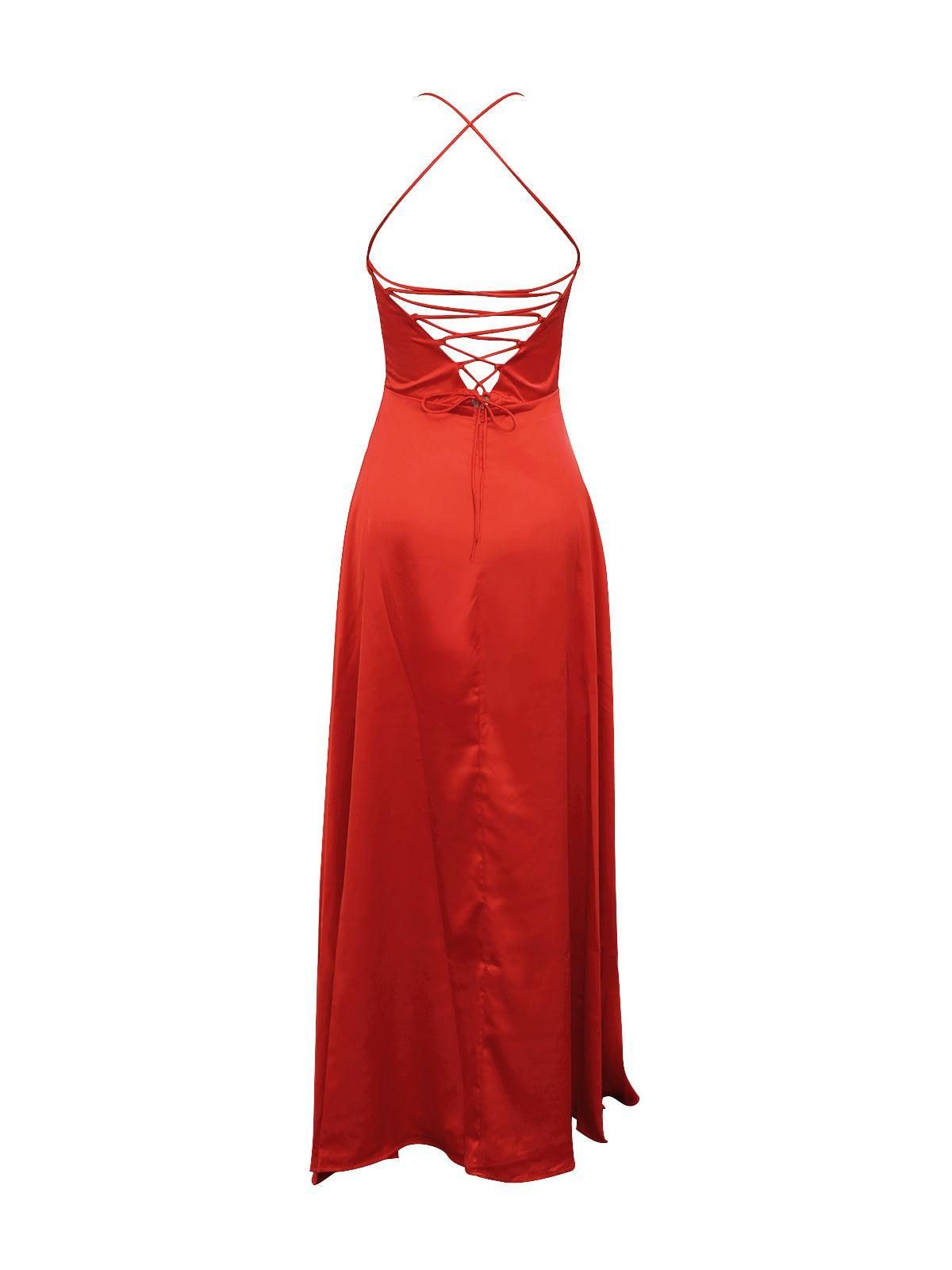 Jezebel Satin Plunge Split Maxi Dress sold by Mew Mews product image thumbnail 4