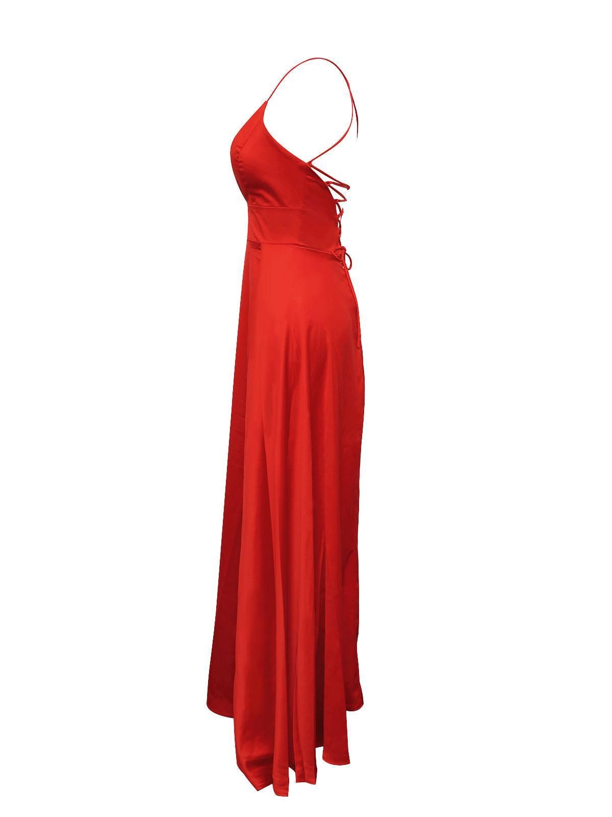 Jezebel Satin Plunge Split Maxi Dress sold by Mew Mews product image thumbnail 3