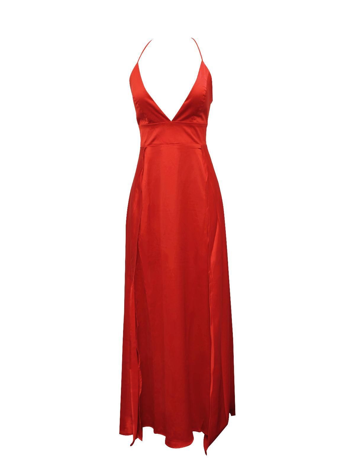 Jezebel Satin Plunge Split Maxi Dress sold by Mew Mews product image thumbnail 2