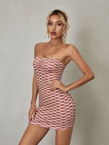 Averie Strapless Stripe Mini Dress sold by Mew Mews