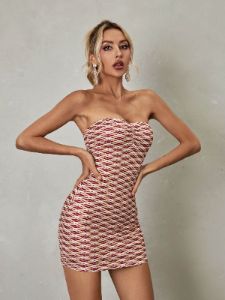 Averie Strapless Stripe Mini Dress sold by Mew Mews