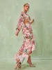 Aiyana One Shoulder Floral Maxi Dress In Pink sold by Mew Mews