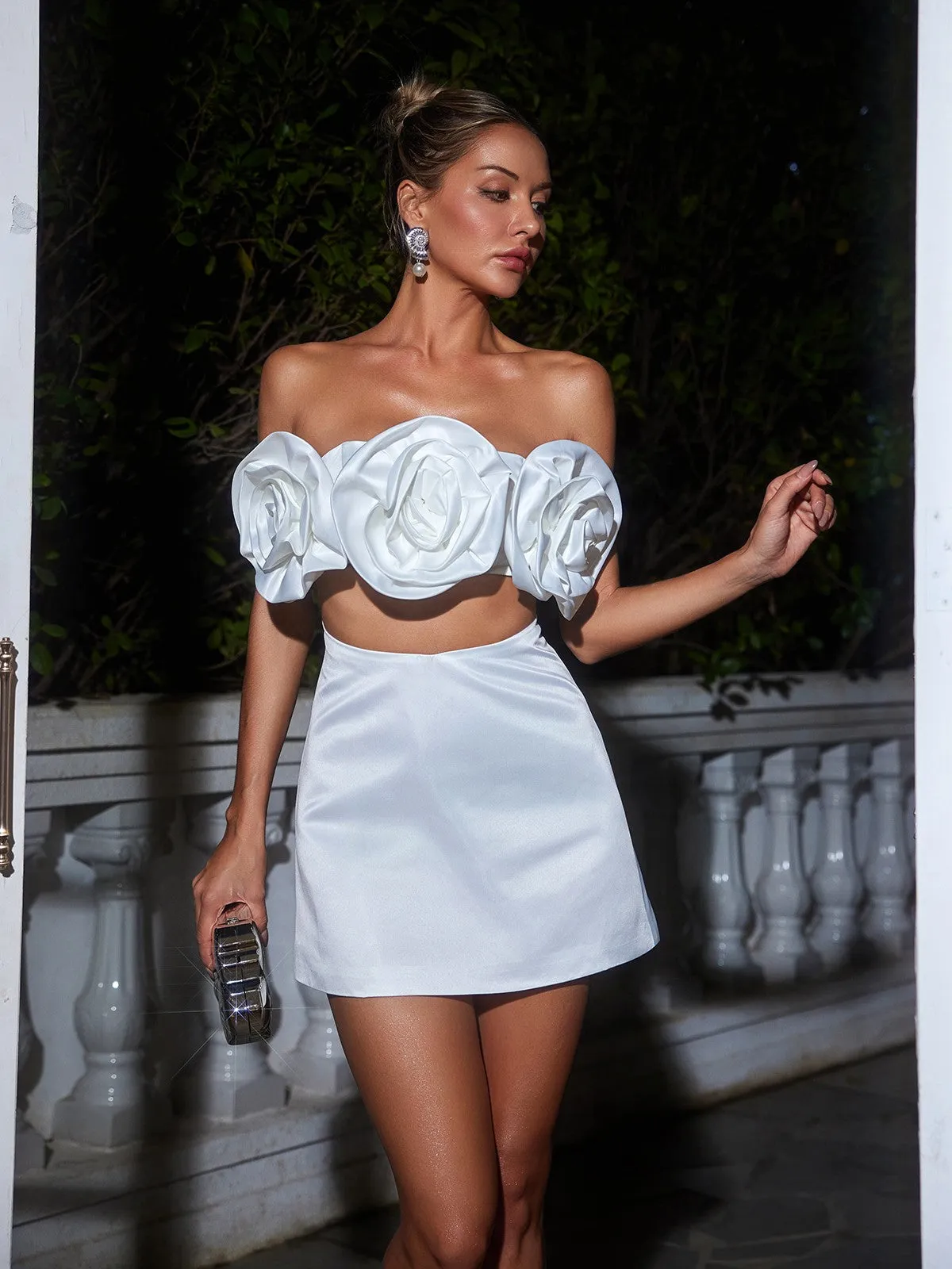 Chiyo Strapless Flower Cutout Mini Dress sold by Mew Mews product image thumbnail 3