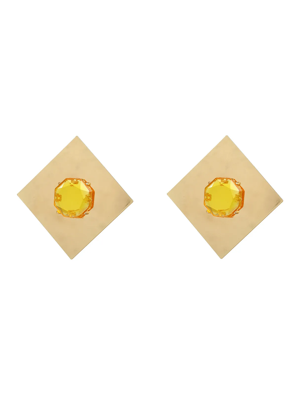 Emiliano Square Rhinestone Earrings sold by Mew Mews