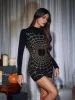 Galyn Long Sleeve Cobweb Mini Dress sold by Mew Mews