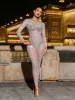 Hanifa Body Printed Rhinestone Jumpsuit sold by Mew Mews