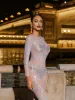Hanifa Body Printed Rhinestone Jumpsuit sold by Mew Mews
