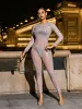 Hanifa Body Printed Rhinestone Jumpsuit sold by Mew Mews