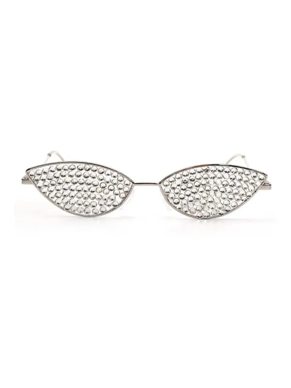 Katy Crystal Cat Eye Frame Glasses made by Mew Mews