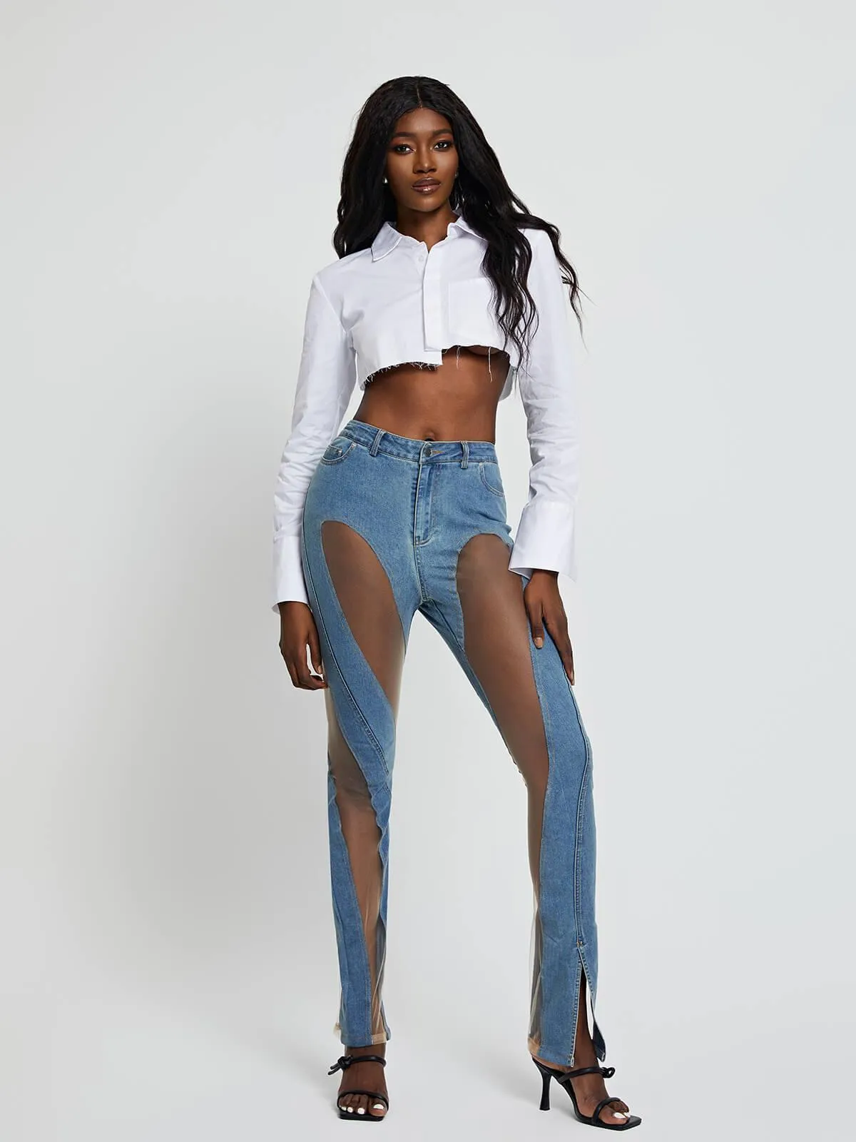 Zella Shirt Crop Top In White sold by Mew Mews product image thumbnail 3