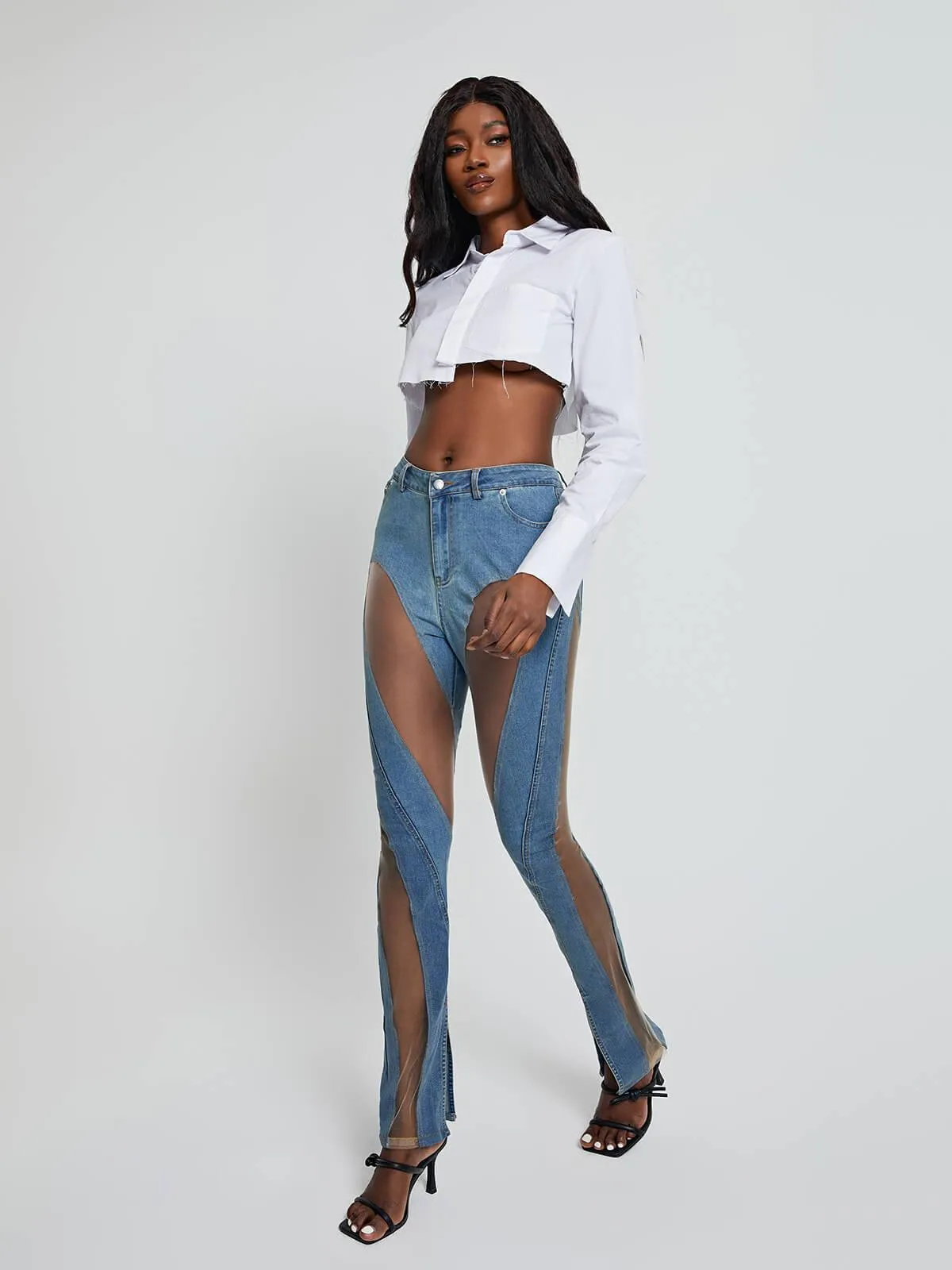 Zella Shirt Crop Top In White sold by Mew Mews product image thumbnail 5