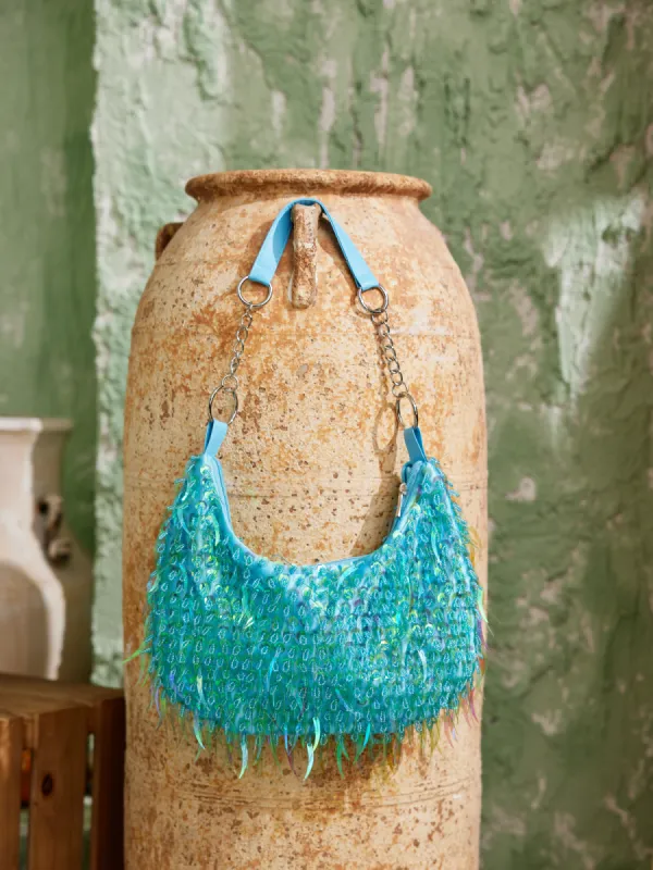 Perkins Fringe Embellished Bag made by Mew Mews