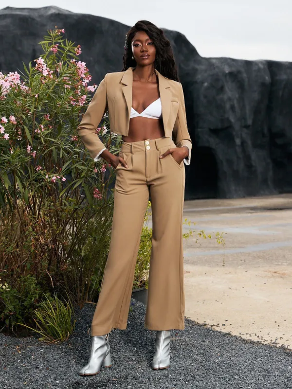 Helena Blazer Set In Khaki sold by Mew Mews