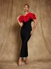 Creed Off Shoulder Flower Bandage Dress In Red sold by Mew Mews