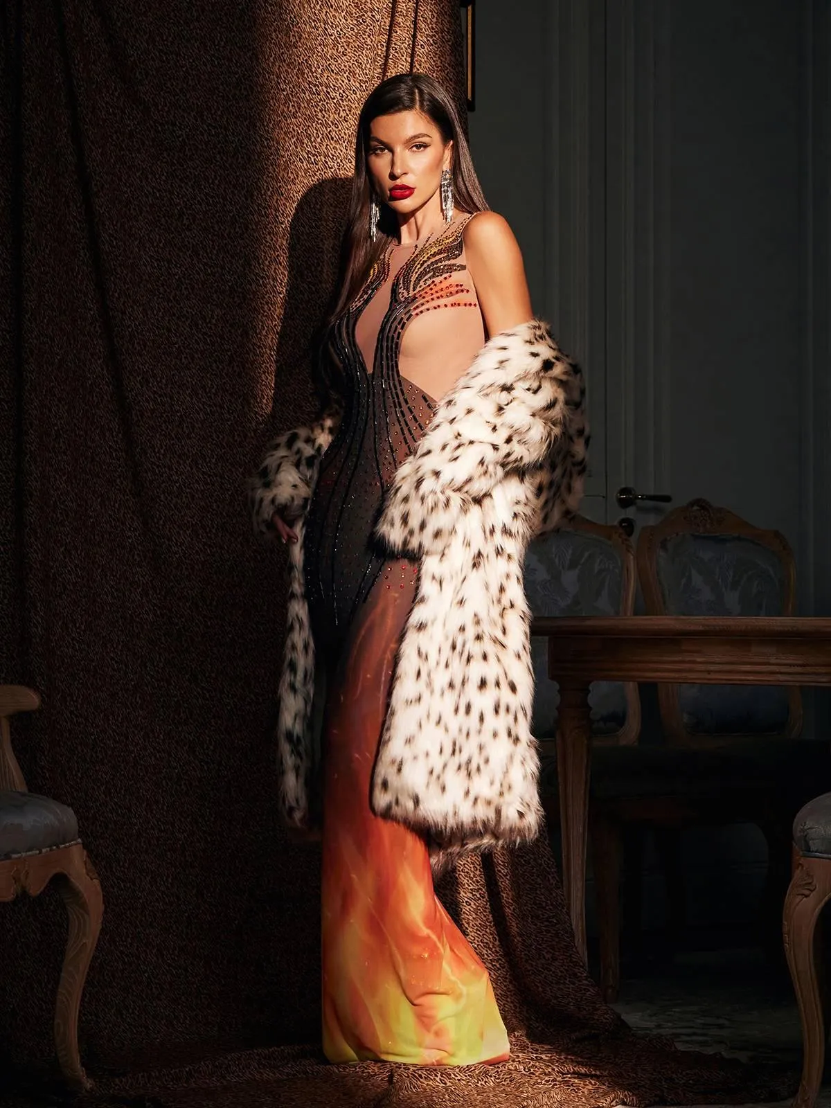 Bellezza Printed Rhinestone Maxi Dress sold by Mew Mews product image thumbnail 5