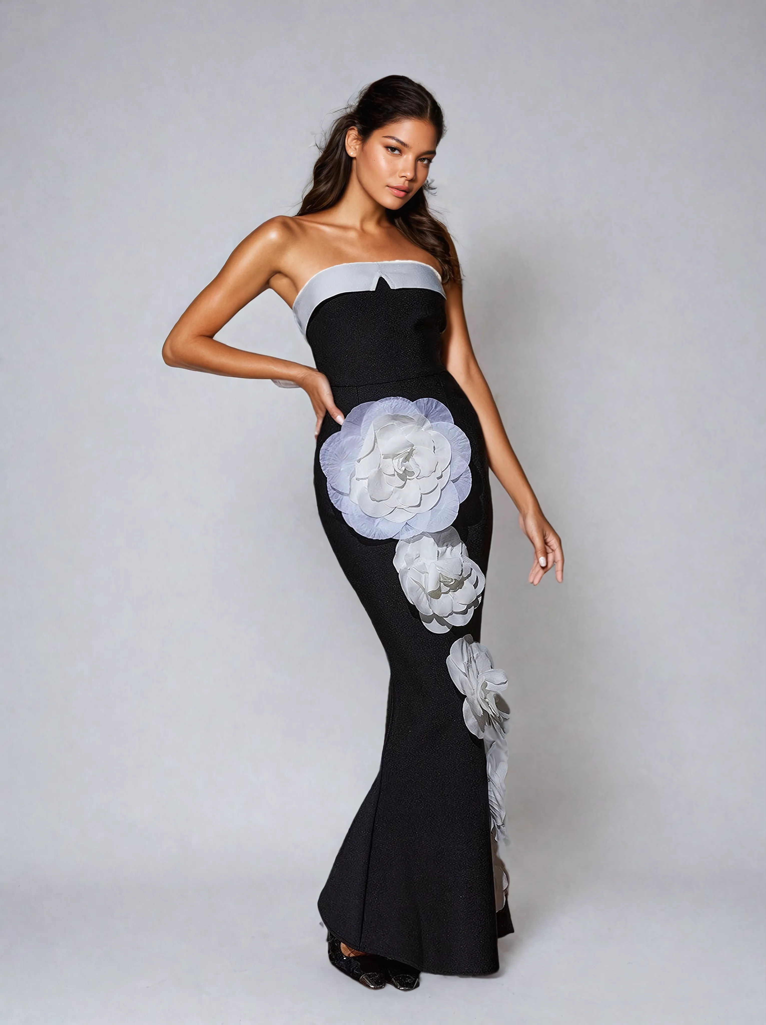 Carol Flower Embellished Bandage Maxi Dress sold by Mew Mews product image thumbnail 2
