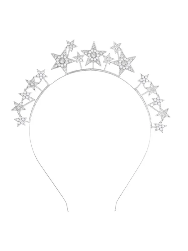 Halima Crystal Pearl Star Headband sold by Mew Mews