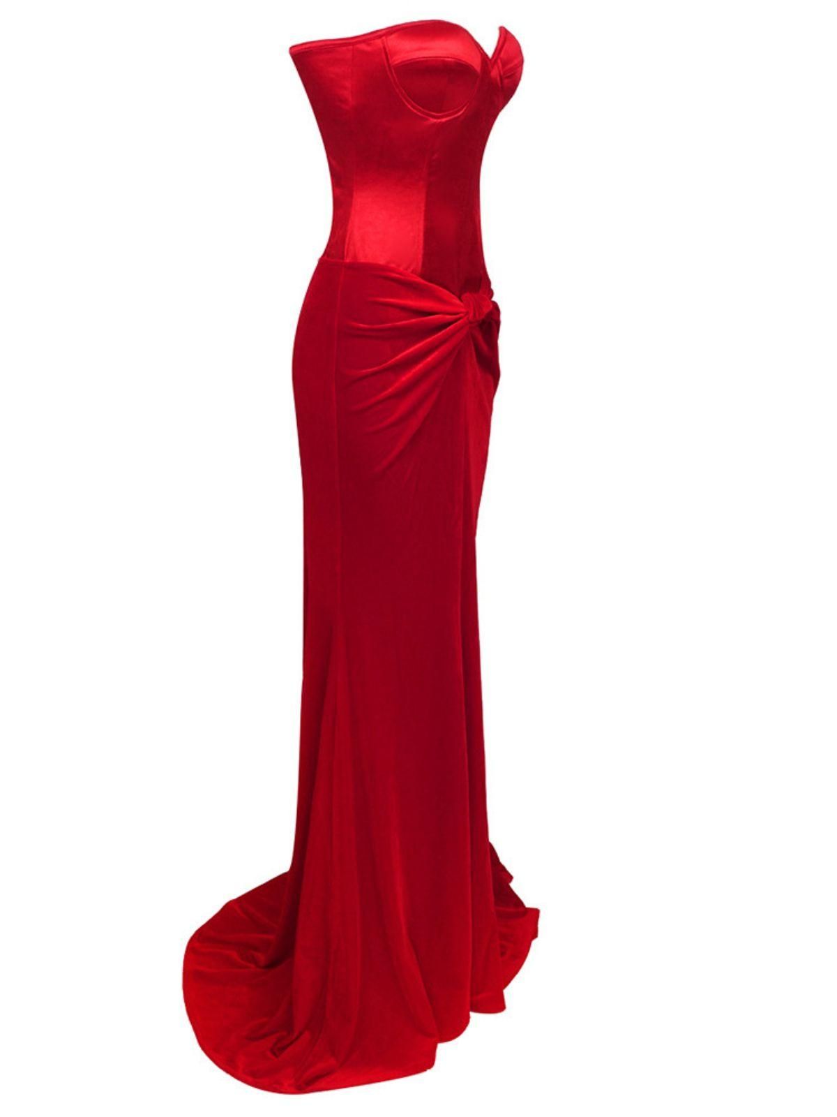 Natalia Strapless Velvet Maxi Dress sold by Mew Mews product image thumbnail 8