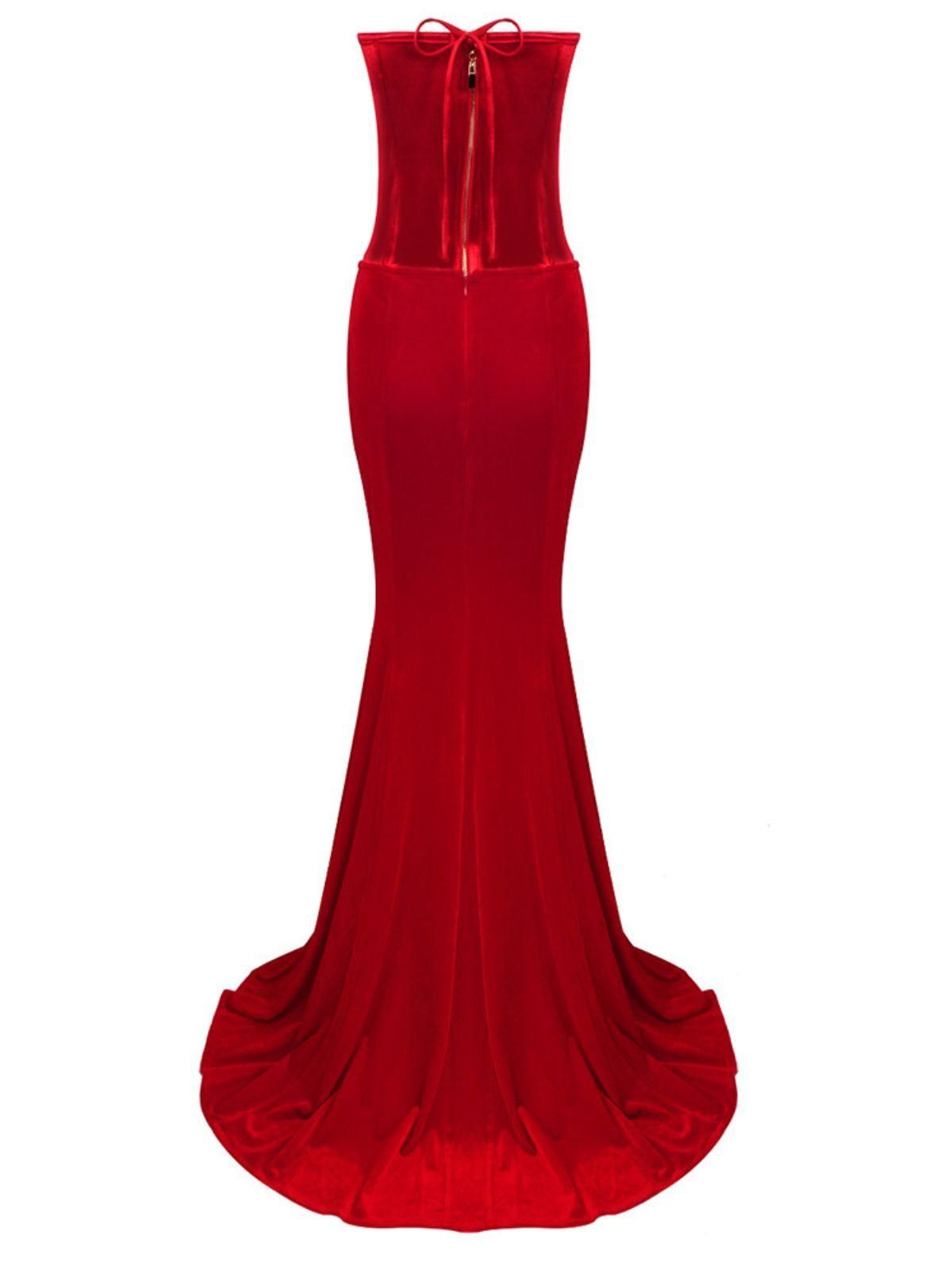 Natalia Strapless Velvet Maxi Dress sold by Mew Mews product image thumbnail 9