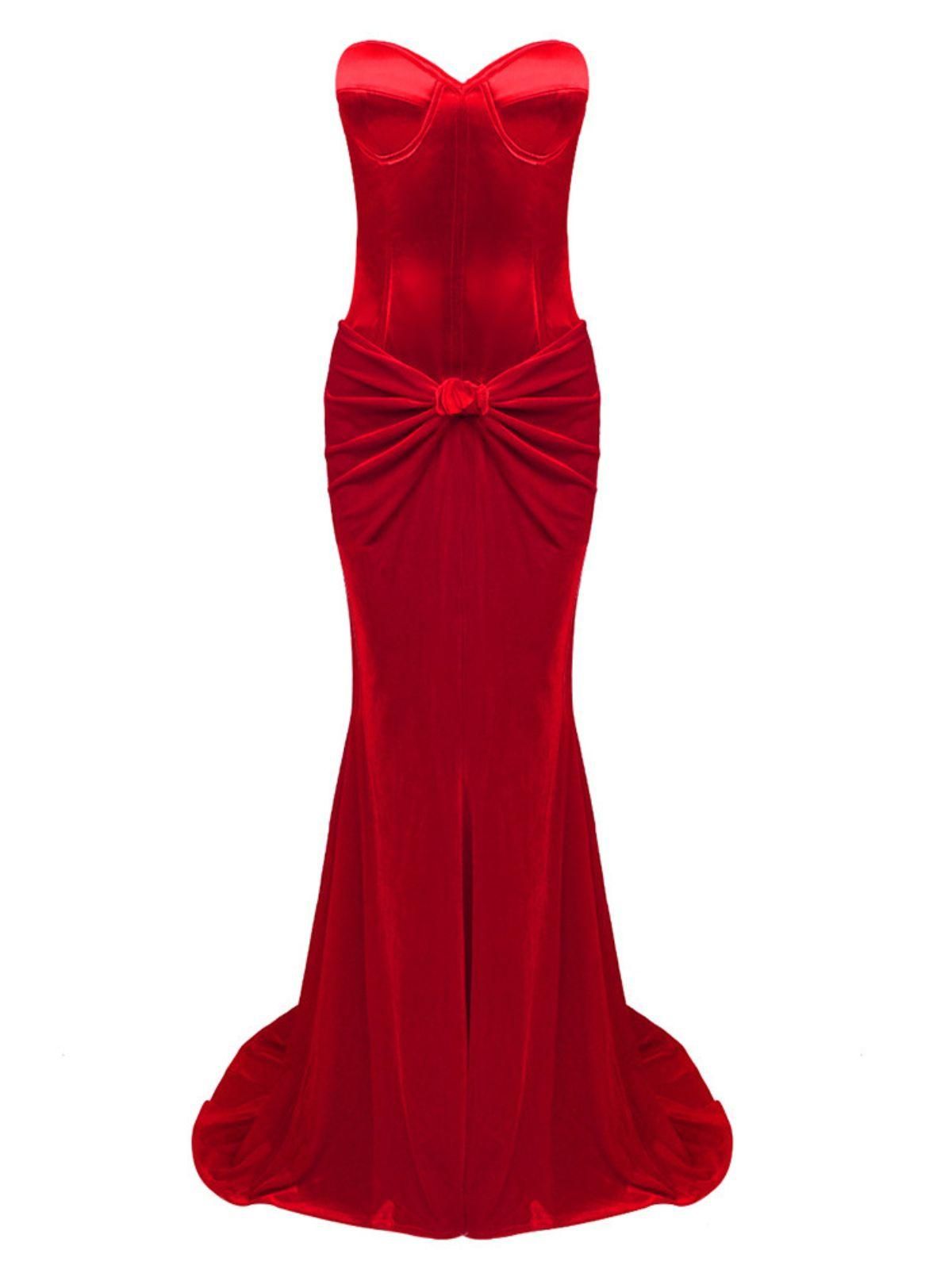 Natalia Strapless Velvet Maxi Dress sold by Mew Mews product image thumbnail 7