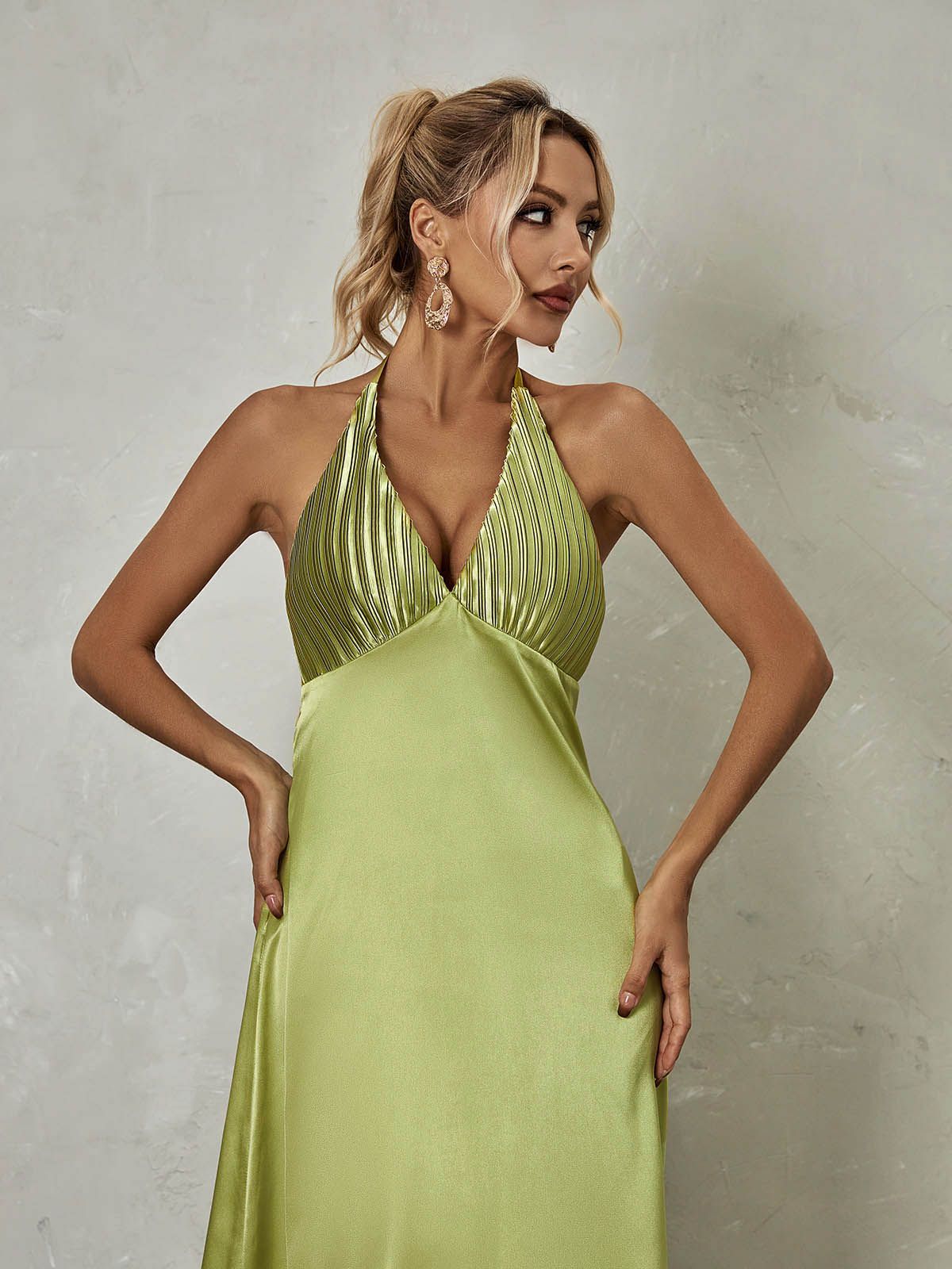 Ishbel Halterneck Satin Midi Dress sold by Mew Mews product image thumbnail 4