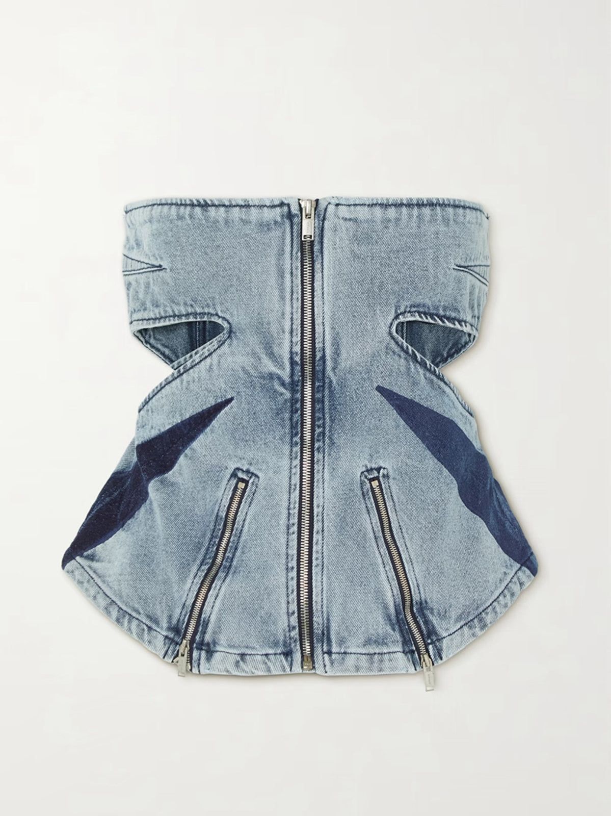 Abona Strapless Cutout Zip Denim Top sold by Mew Mews product image thumbnail 6