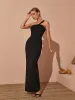 Emi One Shoulder Backless Maxi Dress In Black sold by Mew Mews