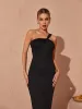 Emi One Shoulder Backless Maxi Dress In Black sold by Mew Mews