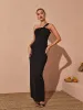 Emi One Shoulder Backless Maxi Dress In Black sold by Mew Mews