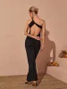 Emi One Shoulder Backless Maxi Dress In Black sold by Mew Mews