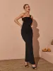 Emi One Shoulder Backless Maxi Dress In Black sold by Mew Mews